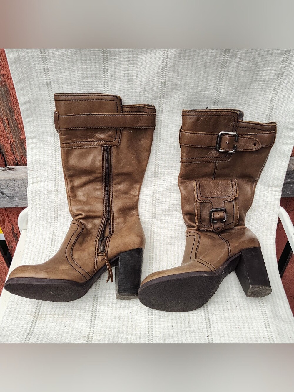 Report Victory Leather Cargo Boots Sz 8